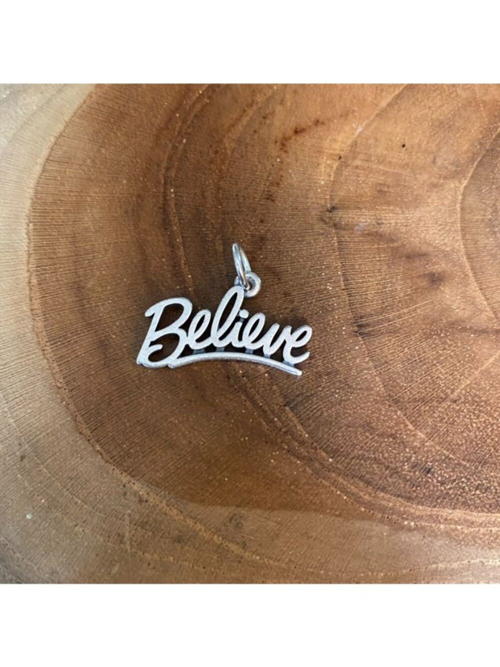 RETIRED James Avery Believe Script Charm, Sterling Silver